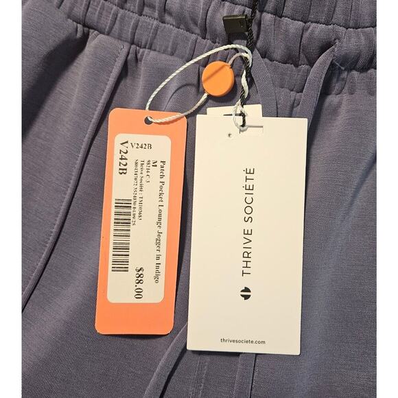 NWT $88 Thrive Société Patch Pocket Joggers In Indigo Size M - Picture 7 of 8